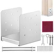 152.4x152.4 Post Base, 1Pcs Stainless Steel Adjustable Post Anchor Bracket(Internal 150 x 139.7), Adjustable Post Base for Pavilion Deck Porch Handrail Railing Support Decorative Anchor