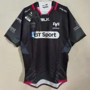 BNWT BLK Swansea OSPREYS 2015/16 WELSH Rugby Jersey Guernsey Shirt - Large