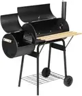 GRILLZ 2In1 Charcoal Smoker BBQ Grill Roaster Portable Steel Steamer