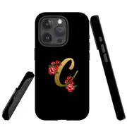 For iPhone 15 Pro Max Case, Shielding Cover, Embellished Letter C