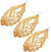 Parliky 3pcs Chicken Vegetable Fruit Holder Bags Feeding Net for Poultry Easy to Hang with Hooks Reusable and Safe for Cabbage Corn Tomatoes and More