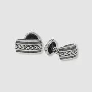 Scott Kay Men's S925 Sterling Silver Engraved Chevron Cufflinks