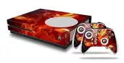 Skin XBOX One S Console Controller Fire Flower