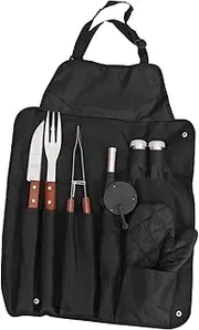 BCOATH 1Set BBQ Grill Utensils with Handles Multifunctional Outdoor Barbecue Tools for Grilling for Camping and Picnics Includes Apron and Gloves for Cooking