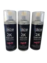 2k HIGH GLOSS CLEAR AEROSOL Spray CAN 400ml 2 PART TOP COAT x 3 CANS