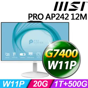 MSI PRO AP242 12M-601TW-SP4(G7400/20G/1TB+500G SSD/W11P)特仕版