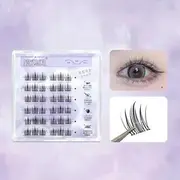 LuxeFlutter - Glue-free False Eyelashes Clusters Black - One Size
