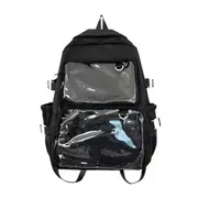 Itabag Backpack for Pin Display Women Japanese Styles Backpack Travel Backpack Student School Backpack Nylon Backpack White