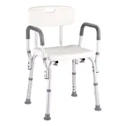Altus Bathroom Shower Chair with Back Rest and Arm Aluminium Adjustable