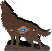 De Leon Collections 14148 Pecos Howling Wolf Brown 6.9 Inch Distressed