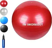 Yoga Ball Exercise Ball for Workout Pilates Stability - Anti-Burst and Slip Resistant for Physical Therapy, Birthing, Stretching & Core Workout, Office Home Gym Equipment