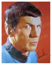 Leonard Nimoy - Signed Reprint Autograph Photo Spock Star Trek Rare Vintage 8x10