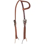 Cashel Slip Ear Antique Diamonds Tooled Chestnut Leather Headstall #SA-HF19CAD