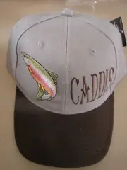 New Caddis Salmon Fishing Cap Fabric Back Hook Loop & Strap Hat