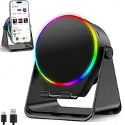 Wireless Induction Speaker, 4-in-1 360° Rotating Bluetooth Speaker Stand, Anti-Slip Base Hd Surround Sound, Adjustable Holder for Men Women(Black)