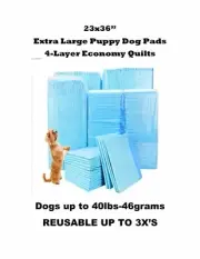 450-23x36" Quilted 4-Layer Puppy Pads Reusable 2-3x's Extra Absorbing
