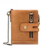 GGP Brown Genuine Leather Tri Fold Wallet Fashionable Multi Card Men'S And Women'S Wallet