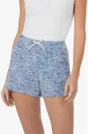 Jane and Bleecker womens Sleep Short Aqua Blue gray Floral 3-pack Size Small