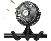 3 Speeds Stroller Rechargeable Portable Handheld Fan With Flexible Tripod Cool