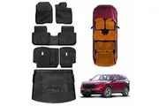 3D Floor Mats Boot Liner Set for Honda CRV CR-V 5-Seater 2023-2025 All Weather Heavy Duty TPE Cargo Kick Mats Back Seat Protector Cover