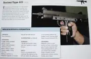 Socimi Type 821 Submachine Gun Picture Out of Print Spec Sheet Article Display