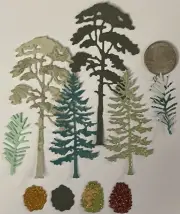 FOREST TREE Die-Cuts(10pc) Pinecone•Yard•Evergreen•Outside•Card Making•Scrapbook