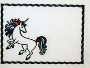 Rainbow Unicorn Embroidered quilt label child girl boy kids to customize text