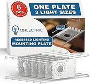 OHLECTRIC New Construction Mounting Plate for Recessed Downlight| 3-4-6-inch LED Recessed Lighting Kits | Adjustable Bars from 9.06 to 25.20 inches | (Pack of 6) OL-62797