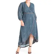 Standards & Practices Elle High/Low Wrap Dress in Snake Charm at Nordstrom, Size 1X
