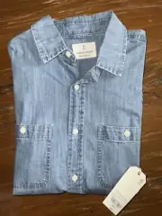 Mutual Weave, Stretch, Chambray, Long Sleeve Shirt, Men’s Size Small