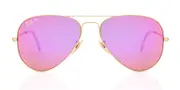 Ray-Ban RB3025 Aviator Flash Lenses Polarized 112/1Q Men's Sunglasses Gold Size 58