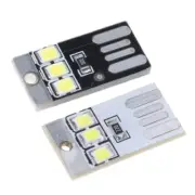 5Pcs Night USB LED Keychains Portable Power White Board Pocket Card Lamp