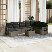 Garden Sofa Set with Cushions Modular Sofa Couch Patio Poly Rattan vidaXL