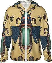 [LHBWCVN] UPF 50+ Light Jacket Full Zip Sun Protection Hoodie for Women Men Long Sleeve Egyptian Scarab Sun Shirts
