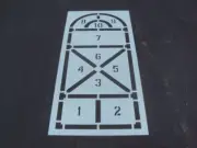 Hopscotch Stencil Domed Hop Scotch Parking Lot Stencil 1/16" LDPE 90" x 40".
