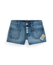 Polo Ralph Lauren Patchwork Denim Shorts Toddler Girls 4 Blue Button Up Closure