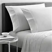 Cottingon 4 Piece RV Short Queen Sheets, 100% Extra Long Staple Premium Egyptian Cotton, Soft Camper Queen Bed Sheet Set, Fits Upto 15" Deep RV Bunk Mattress 60"X75", White