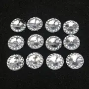 200 Clear Acrylic Flatback Round Rhinestone Gem 10mm Rivoli Center