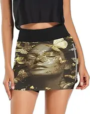 [Joisal] Rainbow Butterflies Colorful Womens Golf Skorts with Pockets High Waisted Womens Golf Skirts, Casual Skirts