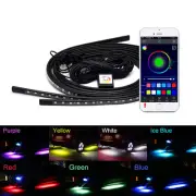 Car Auto RGB LED Strip Underbody Under Glow Neon Light Kit 90/120cm With Control