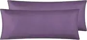 New Evolive Soft Brushed Premium Microfiber Body Pillow Cover 21"x54" Pillowcases with Zipper Closure Set of 2 (Body Pillow Cover 21"x54" Pack of 2, Lavender)