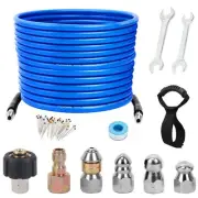 50FT Sewer Jetter Kit for Pressure Washer 5800 PSI Water Jet Drain Cleaner Ho...