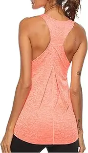 [Asoodiy] Running Tank Top Womens Sleeveless Shirts Ladies Yoga Vest Top Sport Fitness Lightweight Top