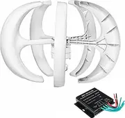 HUIZHITENGDA 12V/24V 48V Residential Wind Turbine Generator Kit,8000W 5 Blades Lantern Vertical Axis Magnetic Levitation Wind Turbine Generator with Controller for Home Camping