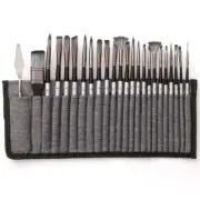 Paint Brush Set Enhanced Synthetic Brush Set with Cloth Roll and Palette Knife