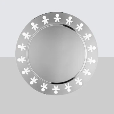 Alessi Girotondo Round Tray 40cm in Silver