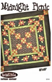 Midnight Picnic Applique ~ Pieced Quilt Pattern 66" x 66"