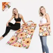 ComfyLuxe Sunflower Pattern 2-IN-1 Beach Towel & Tote Bag