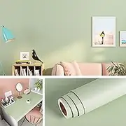 Livelynine 15.8X394 Sage Green Peel and Stick Wallpaper Removable Wall Paper Decorations Bedroom Boys Kids Room Self Stick Wallpaper Self Adhesive Olive Green Contact Paper Decorative Waterproof Wrap