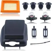 Atunee Air Filter with Cover Kit for Stihl FS120 FS250R FS250 FS300 FS350 String Trimmer with Fuel Filter Spark Plug Primer Bulb Replace Part 41341410300
